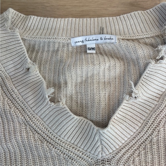 Young Fabulous & Broke V-Neck Sweater - Green and Blue - Picture 3 of 5